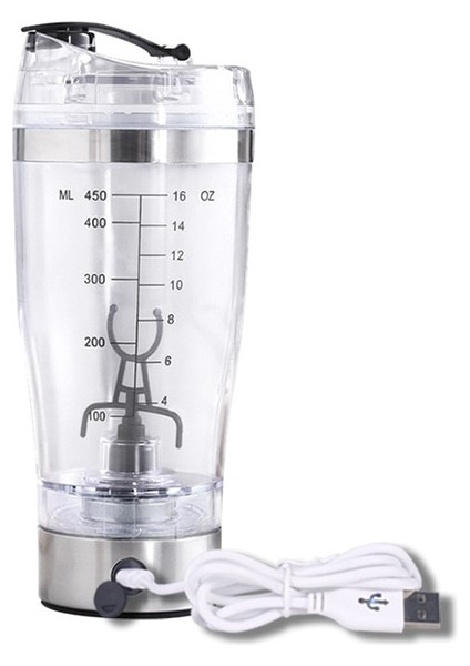 600ML Şarj USB Şarj Edilebilir Elektrikli Karıştırma Kupası Taşınabilir Protein Tozu Çalkalayıcı Şişe Mikser Çalkalayıcı Şişe Protein Çalkalayıcı Protein Bardak Çalkalayıcı (Yurt Dışından)