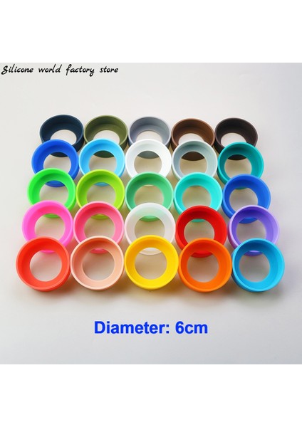 Şarap Kırmızı 28 Renk 6.0cm Silikon Bardak Alt Kapak 60MM Bardak Alt Halka Coaster Kol Kılıf Aşınmaya Dayanıklı Anti-Düşme Alt Kapak (Yurt Dışından) fırsatları