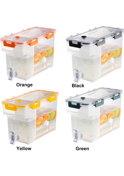 Turuncu 3.5l Musluklu Içecek Dispenseri Temizle Dikdörtgen Kavanoz Içecek Içecek Meyve Çaydanlık Tankı Buzdolabı Suyu Su Isıtıcısı Soğuk Su Sürahisi (Yurt Dışından) modelleri