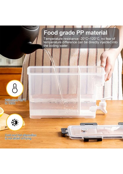 Turuncu 3.5l Musluklu Içecek Dispenseri Temizle Dikdörtgen Kavanoz Içecek Içecek Meyve Çaydanlık Tankı Buzdolabı Suyu Su Isıtıcısı Soğuk Su Sürahisi (Yurt Dışından) fırsatları