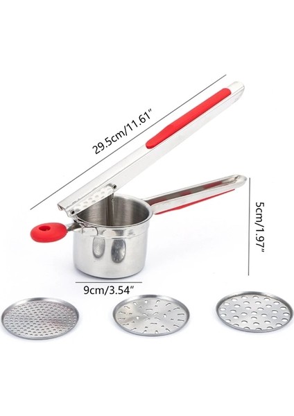Kırmızı E56C Patates Ezici Patates Ezici Paslanmaz Çelik Tatlı Patates Ezici Mutfak Aracı Spaetzle Makinesi Basın Spaetzle Erişte Makinesi (Yurt Dışından) modelleri