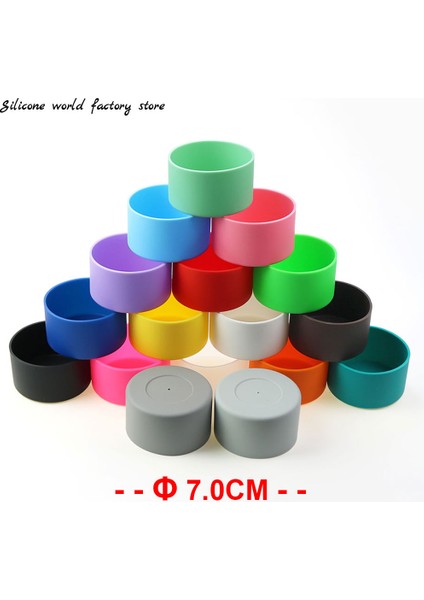 Siyah 17 Renk 7.0cm Silikon Bardak Alt Kapak Isı Yalıtımı Coaster Kol Su Bardağı Kapağı Kılıf 70MM Kaymaz Şişe Kolu (Yurt Dışından) modelleri