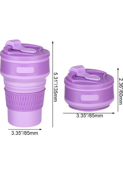 Pembe-Beyaz 350ML Kahve Kupaları Seyahat Katlanabilir Silikon Bardak Katlanır Su Bardakları Bpa Ücretsız Gıda Sınıfı Içme Gereçleri Kupa Çay Kahve Fincanları (Yurt Dışından)