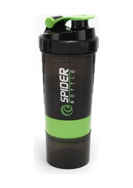 Yeşil 550ML 3 Katmanlı Spor Shaker Şişesi Protein Shaker Kupası Spor Protein Tozu Konteyner Su Şişeleri Shaker Spor Milkshake Kupası 550ML (Yurt Dışından)