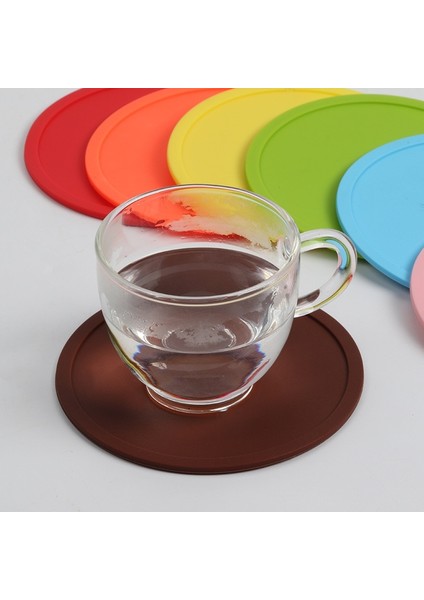 Beyaz Raf 3.9 Inç Renkli Silikon Bardak Isıya Dayanıklı Çay Bardağı Mat Çok Içecek Kahve Kupa Cam Içecek Tutucu Ped 13 Renk (Yurt Dışından)