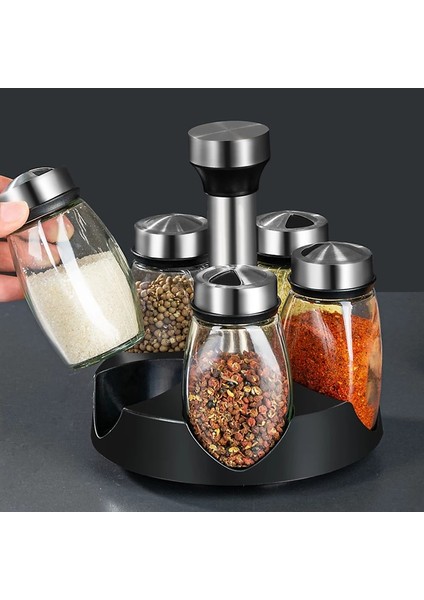 Bütün Set Baharat Kavanoz Seti Raf Cam Organizatör Dönen Cam Baharat Şeker Biber Şişeleri Tuzluklar Tutucu Mutfak Depolama Rafı (Yurt Dışından) fırsatları