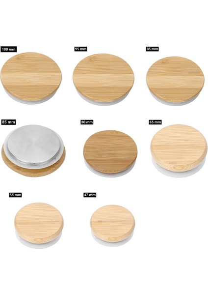 Ahşap Renk 100MM Bambu Mason Kavanoz Depolama Konserve Kapakları Içme Bardağı Yeniden Kullanılabilir Conta Halkası Çam Ahşap Kapak Kapakları Cam Kavanoz Seramik Kupalar Için (Yurt Dışından)