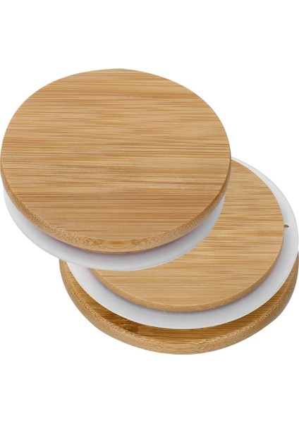 Ahşap Renk 100MM Bambu Mason Kavanoz Depolama Konserve Kapakları Içme Bardağı Yeniden Kullanılabilir Conta Halkası Çam Ahşap Kapak Kapakları Cam Kavanoz Seramik Kupalar Için (Yurt Dışından)