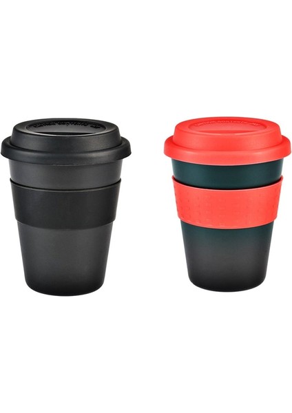 06 400 ml Plastik Seyahat Kupa Isı Yalıtımlı Drinkware Su Bardağı Açık Seyahat Otel Fincan Silikon Kapaklı Anti-Sonbahar Kahve Fincanları 400 ml (Yurt Dışından)