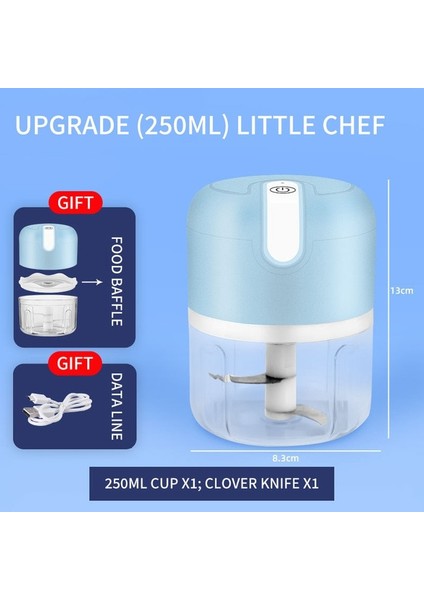 Mavi 250ML Elektrikli Sarımsak Ezici, Sarımsak Ezici, Küçük Ezici, Sarımsak Ezici, Ev Bebek Yardımcı Gıda, Pişirme Kıyma Makinesi (Yurt Dışından)