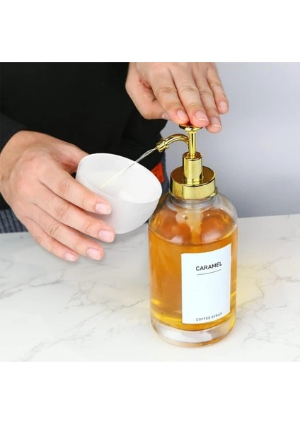 Altın Evler Kahve Şurubu Dağıtıcı Açık Cam Pompa Şişe Zeytinyağı ve Sirke Dispenser Mutfak Kapları Şişe Kolay Kullanım (Yurt Dışından) fırsatları