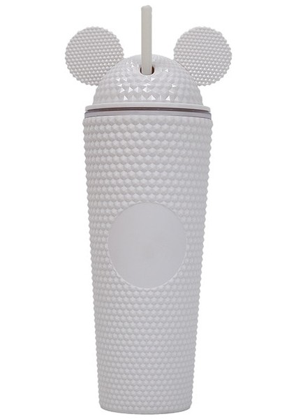 Beyaz 601-700ML Çift Duvar Dıy 24OZ 700ML 710ML Plastik Durian Tumbler Durian Fincan Sevimli Fare Kapaklı (Yurt Dışından)