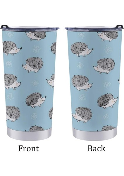 Stil 5 20 Oz Sevimli Kirpi Tumbler-Paslanmaz Çelik Seyahat Kapaklı Kupa ve Saman Bir Tumbler Fincan Kawaii Vahşi Hayvanlar Desen Çocuk Için (Yurt Dışından) fırsatları