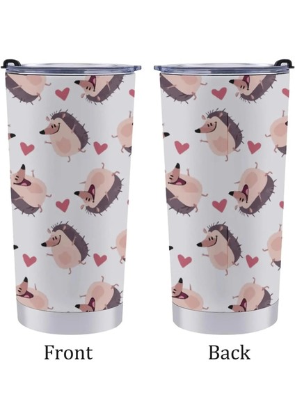 Stil 5 20 Oz Sevimli Kirpi Tumbler-Paslanmaz Çelik Seyahat Kapaklı Kupa ve Saman Bir Tumbler Fincan Kawaii Vahşi Hayvanlar Desen Çocuk Için (Yurt Dışından) indirimleri