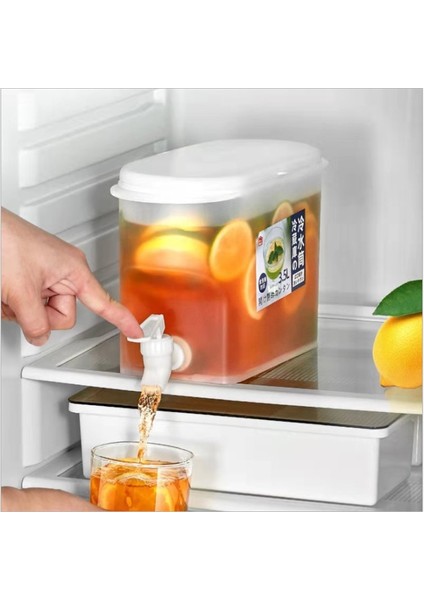 Musluklu 3.5l Su Isıtıcısı Büyük Kapasiteli Soğuk Su Isıtıcısı Limonlu Su Sebili Basit Plastik Su Isıtıcısı Ev Içecek Kutusu (Yurt Dışından)