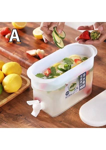 Musluklu 3.5l Su Isıtıcısı Büyük Kapasiteli Soğuk Su Isıtıcısı Limonlu Su Sebili Basit Plastik Su Isıtıcısı Ev Içecek Kutusu (Yurt Dışından)
