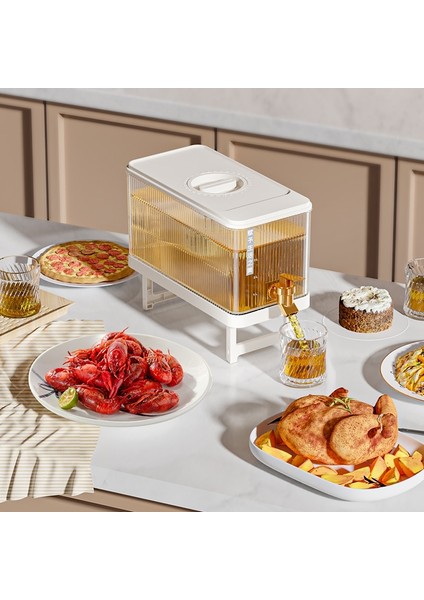 Beyaz Büyük Soğuk Su Isıtıcısı Buzdolabı Musluk Limonata Şişesi Drinkware Su Isıtıcısı Pot Içecek Dağıtıcı Ev Soğuk Su Sürahisi Kova (Yurt Dışından) modelleri