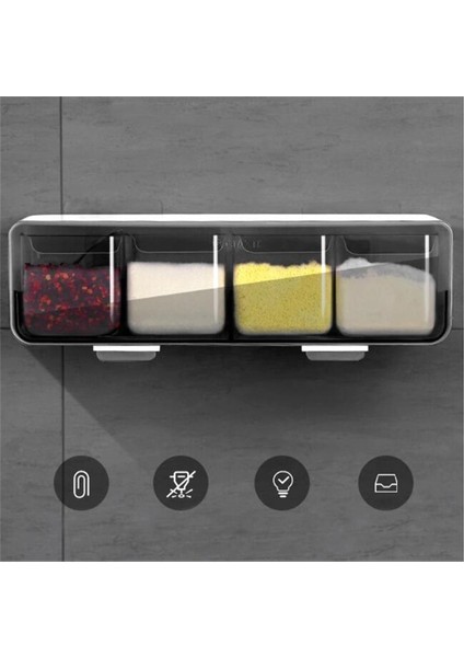 Açık Bej Mutfak Duvara Monte Baharat Kutusu Tuz Biber Baharat Rafı Kavanoz Şekerlik Mutfak Gadget Cihazı Ev Setleri Baharat Kutusu Organizatör (Yurt Dışından) modelleri