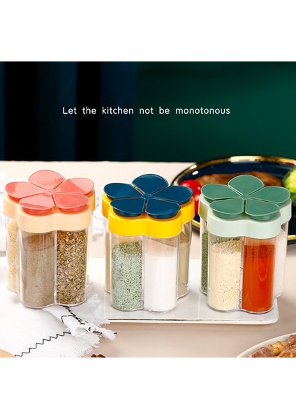 Stil 4 Beş Ekose Baharat Kavanozları Flip Top Baharat Çalkalayıcı Tuz Şeker Şişesi Şeffaf Kavanoz Ot Baharat Konteyner Dağıtıcı Mutfak Aletleri (Yurt Dışından) modelleri