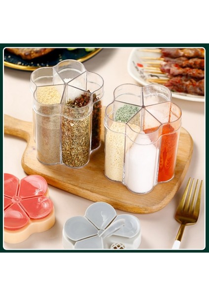Stil 4 Beş Ekose Baharat Kavanozları Flip Top Baharat Çalkalayıcı Tuz Şeker Şişesi Şeffaf Kavanoz Ot Baharat Konteyner Dağıtıcı Mutfak Aletleri (Yurt Dışından) fırsatları