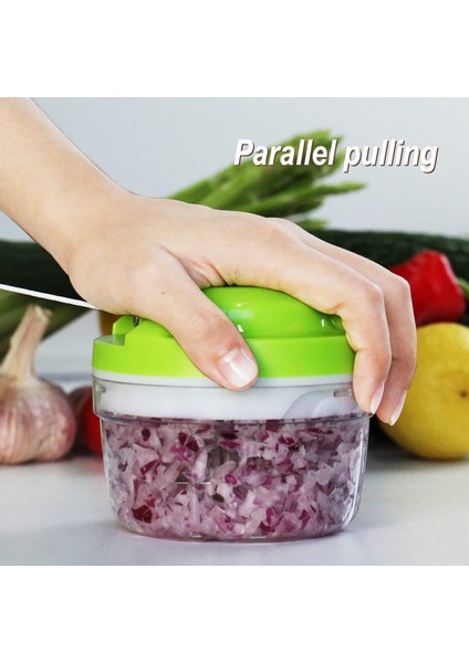 Yeşil Manuel Mutfak Robotu Parçalayıcı Sebze Et Kıyıcı Dilimleyici Kıyma Aracı Kablo Mekanizması ile Manuel Dilimleyiciler (300ML) (Yurt Dışından) modelleri