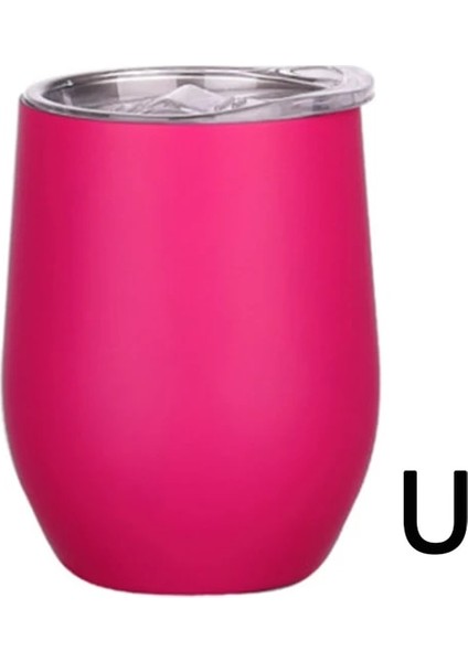 U 12OZ 12OZ Paslanmaz Çelik Şarap Bardak Mühürlü Kapaklı Vakum Termo Bira Kupa Bardak Şampanya Parti Nedime Mezuniyet Hediyesi (Yurt Dışından)