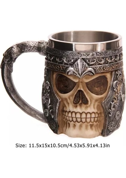 06 Viking Ahşap Tarzı Bira Kupa Simülasyon Ahşap Varil Bira Bardağı Çift Duvar Içme Kupa Metal Yalıtımlı Bar Içme Kahve Fincanı (Yurt Dışından)