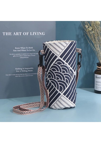 QZYHG052-B 1 Pc Moda Kolu Omuz Crossbody Kupa Çanta Şişe Tutucu Ayarlanabilir Taşınabilir Pamuk ve Keten Kupa Tutucu Çanta (Yurt Dışından) fiyatları