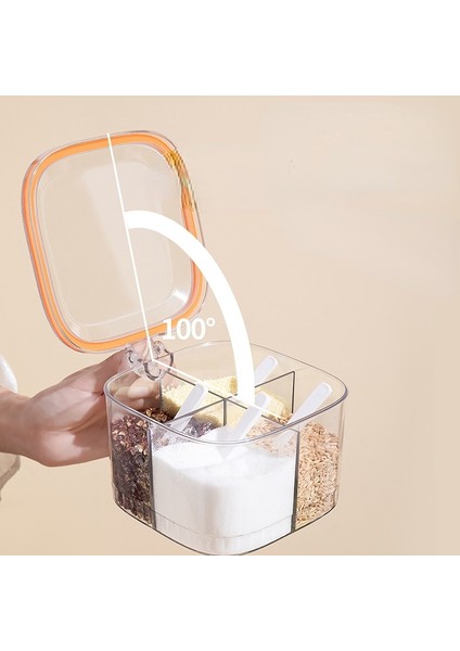 Yeşil 4 Izgaralar Tuz Biber Baharat Kutusu Şeffaf Kapaklı Baharat Kavanoz Biber Pudra Şekerlik Çeşniler Saklama Kabı Mutfak Aletleri (Yurt Dışından) fırsatları