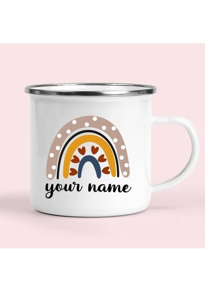 20 Kişiselleştirilmiş Gökkuşağı Kupa Çocuk Kupalar Noel / Yeni Yıl / Çocuk Günü Hediyesi Kamp Ateşi Gökkuşağı Emaye Fincan Özel Çocuk Bardak (Yurt Dışından)