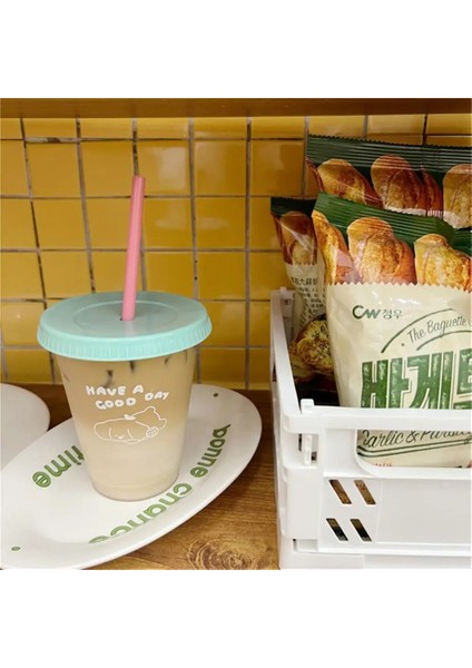 04 700 ml 1 Adet Sevimli Su Şişesi Kore Tarzı Kahve Suyu Süt Bardak Kawaii Plastik Soğuk Bardak Kapaklı Saman Taşınabilir Yeniden Kullanılabilir Içme Şişesi (Yurt Dışından) fırsatları