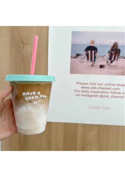 04 700 ml 1 Adet Sevimli Su Şişesi Kore Tarzı Kahve Suyu Süt Bardak Kawaii Plastik Soğuk Bardak Kapaklı Saman Taşınabilir Yeniden Kullanılabilir Içme Şişesi (Yurt Dışından) indirimleri