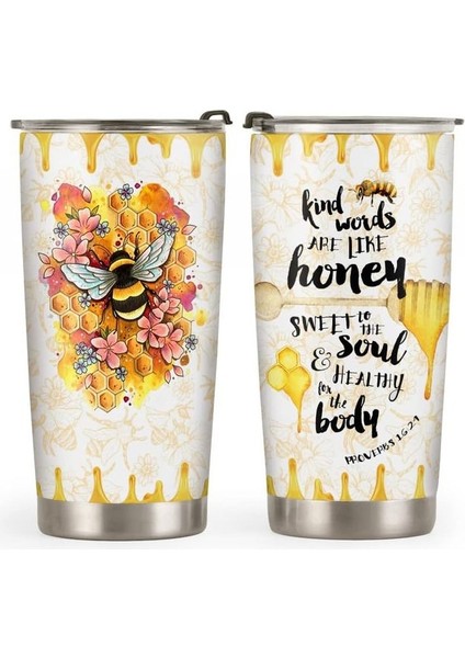 Stil 1 Kraliçe Arı, Ayçiçeği Arılar Tumbler 20 Oz Paslanmaz Çelik Arılar Çiçek Fincan ile Baskı, Kadınlar Için Şükran Günü Noel Hediyeleri (Yurt Dışından)