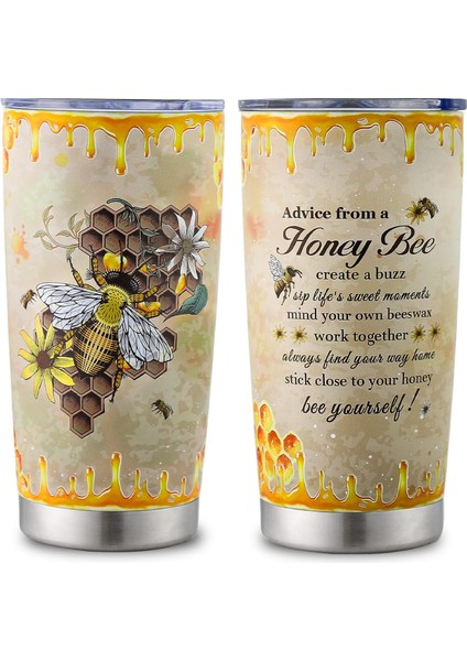 Stil 1 Kraliçe Arı, Ayçiçeği Arılar Tumbler 20 Oz Paslanmaz Çelik Arılar Çiçek Fincan ile Baskı, Kadınlar Için Şükran Günü Noel Hediyeleri (Yurt Dışından) modelleri