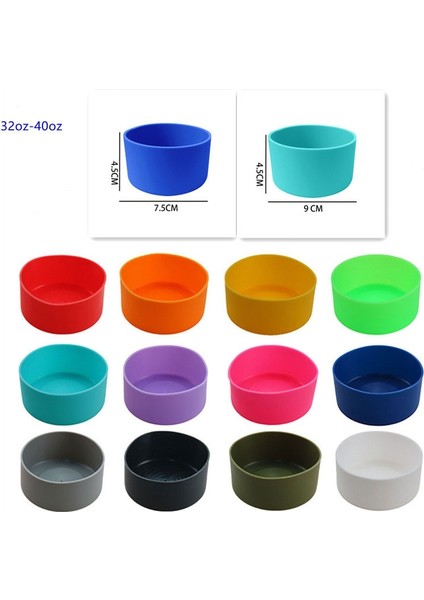 Turuncu 9 cm 1 Adet Silikon Taban Bardak Kapağı Kaymaz Şişe Çizme Kollu 12 ve 24 32 ve 40 Oz Şişe Su Kapağı Açık Kamp Yürüyüş Alt Pedi (Yurt Dışından)