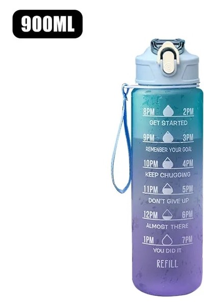 Renk 10 900 ml Taşınabilir Su Şişesi Motivasyon Spor Su Şişesi Zaman Işaretleyici ile Açık Hava Spor Fitness Için Sızdırmaz Bardak Bpa Ücretsiz (Yurt Dışından) fiyatları