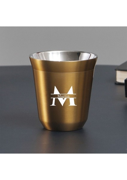 Altın 80 ml Özel Ad Paslanmaz Çelik Espresso Bardak Çift Duvar Yalıtımlı Bardak Demitasse Bardak Kahve Fincanı Kahve Içmek Için, Ona Hediye (Yurt Dışından)