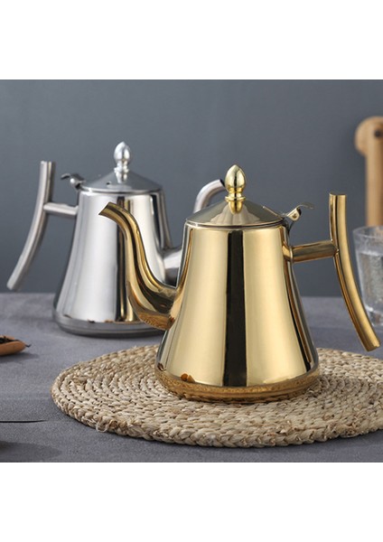 B Altın 2l 1/1.5/2l Çaydanlık Filtreli Altın Kalın Otel Cezve Restoran Indüksiyon Ocak Çaydanlık Paslanmaz Çelik Su Isıtıcısı (Yurt Dışından)
