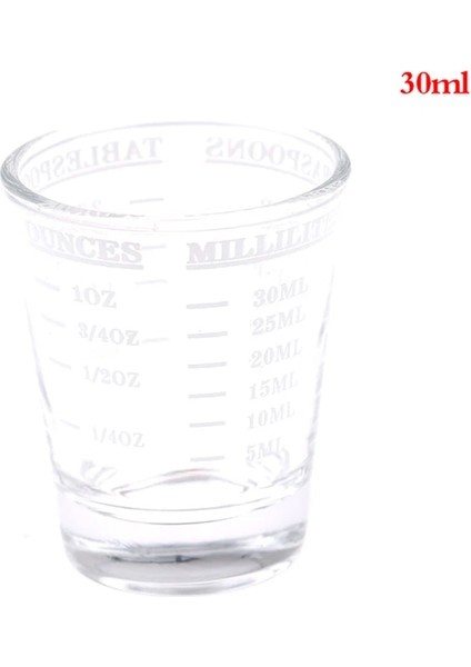 Beyaz 1 Adet 30 ml Cam Ölçüm Bardağı Ölçekli Shot Cam Sıvı Cam Ons Bardak (Yurt Dışından)