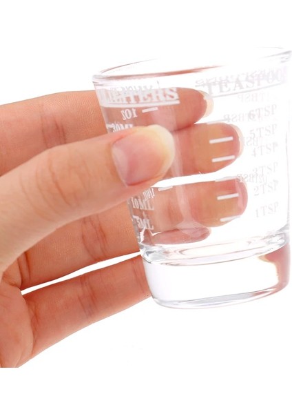 Beyaz 1 Adet 30 ml Cam Ölçüm Bardağı Ölçekli Shot Cam Sıvı Cam Ons Bardak (Yurt Dışından)