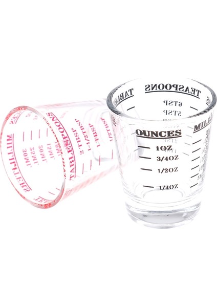 Beyaz 1 Adet 30 ml Cam Ölçüm Bardağı Ölçekli Shot Cam Sıvı Cam Ons Bardak (Yurt Dışından)