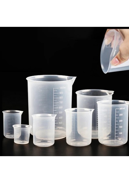 500ML-1 Adet 50/100/150/250/500ML Ölçüm Kabı Premium Şeffaf Mezun Plastik Ölçü Kabı Reçine Su Sürahileri ile Ölçüm (Yurt Dışından)