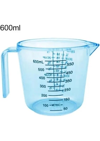Mavi 600ML Plastik Ölçüm Kabı 150/300/600ML Şeffaf Sıvı Ölçüm Kabı Konteyner Yüksek Kaliteli Mavi (Yurt Dışından)