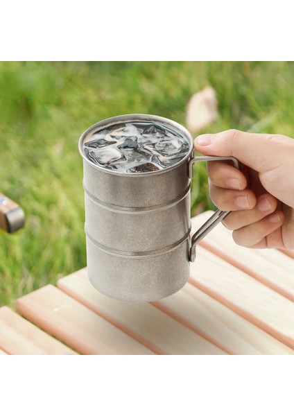 Siyah Yaklaşık 370 ml Retro Eski Paslanmaz Çelik Kahve Su Bardağı Endüstriyel Tarzı Yağ Varil Kupa Açık Kamp Piknik Bira Kupa Içme Gereçleri (Yurt Dışından)