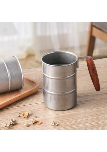 Siyah Yaklaşık 370 ml Retro Eski Paslanmaz Çelik Kahve Su Bardağı Endüstriyel Tarzı Yağ Varil Kupa Açık Kamp Piknik Bira Kupa Içme Gereçleri (Yurt Dışından)