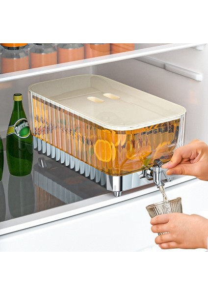 Gümüş Soğuk Su Isıtıcısı Buzdolabı Soğuk Su Şişesi Büyük Kapasiteli Musluklu Soğuk Su Isıtıcısı Limonata Şişeleri Içecek Dispenseri Mutfak Su Kovası (Yurt Dışından) fiyatları
