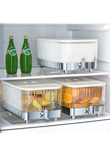 Gümüş Soğuk Su Isıtıcısı Buzdolabı Soğuk Su Şişesi Büyük Kapasiteli Musluklu Soğuk Su Isıtıcısı Limonata Şişeleri Içecek Dispenseri Mutfak Su Kovası (Yurt Dışından) modelleri