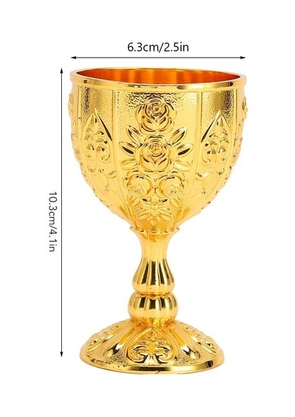 Altın Kabartmalı Şarap Bardağı Vintage Çiçek Desen Zarif Detaylar Çinko Alaşım Metal Şarap Bardağı Ev Düğün Kadehler Hediyeler Votka Kadehi (Yurt Dışından)