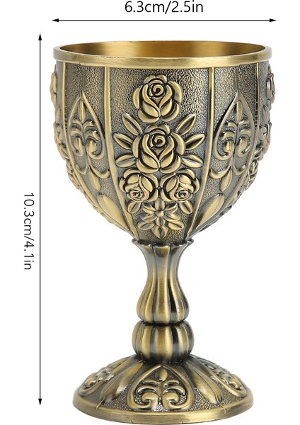 Altın Kabartmalı Şarap Bardağı Vintage Çiçek Desen Zarif Detaylar Çinko Alaşım Metal Şarap Bardağı Ev Düğün Kadehler Hediyeler Votka Kadehi (Yurt Dışından) fırsatları