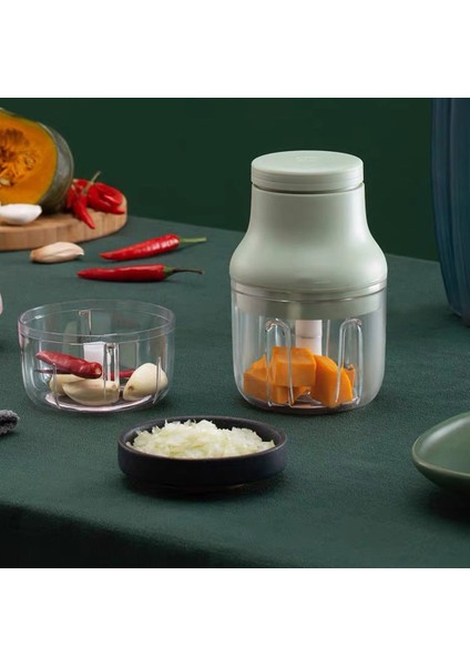 Manuel Baskı 100/250 ml Elektrikli Mini Sarımsak Kıyıcı USB Kıyma Makinesi Sarımsak Ezici Makinesi Ezilmiş Zencefil Sebze Kırıcı Sebze Araçları (Yurt Dışından)